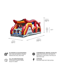JumpOrange Shadow Obstacle Course Bounce House Inflatable for Kids and Adults with Blower, Commercial Grade, Pop Ups, Outdoor Indoor, Rental Quality