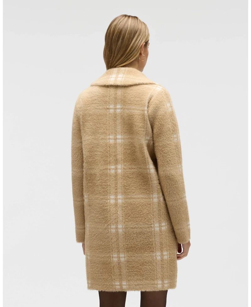Nvlt Women's Plaid Pattern Eyelash Coatigan