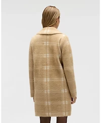 Nvlt Women's Plaid Pattern Eyelash Coatigan