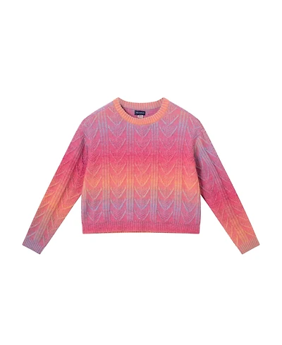 Andy & Evan Child Girls Rainbow Ombre Cable Knit Sweater