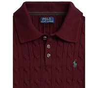 Polo Ralph Lauren Big Boys Cable-Knit Cotton Polo Sweater