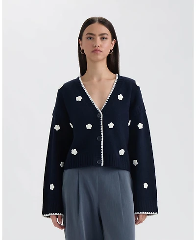 Nvlt Women's Crochet Flower Cardigan