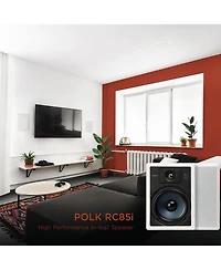 Polk Audio RC85i 2 Way In Wall Speakers - 4 Pack (White)