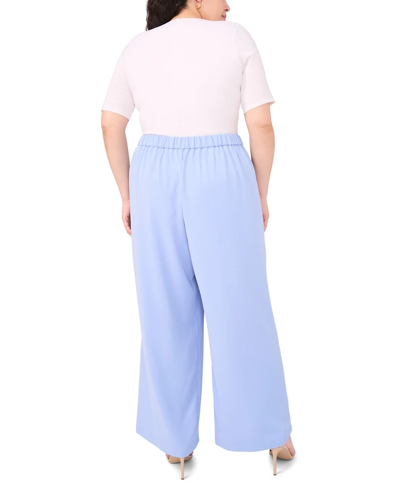 Vince Camuto Plus Wide-Leg Elastic-Waist Pants
