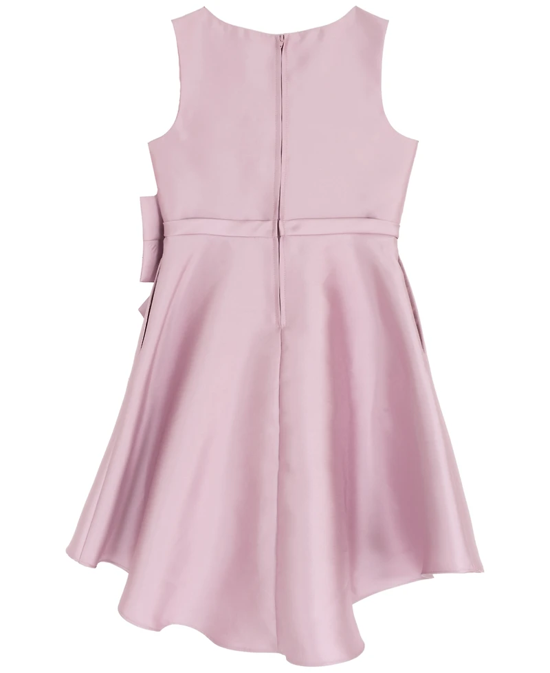 Rare Editions Big Girl Mikado Social Dress with Cascading Bow
