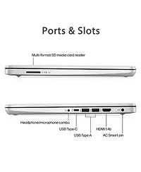 Hp Essential 14" Entry Traditional Laptop Intel N-Series N150 4GB Ram Intel Graphics 128GB eMMC Storage Windows 11 Home Hd 60Hz - Silver