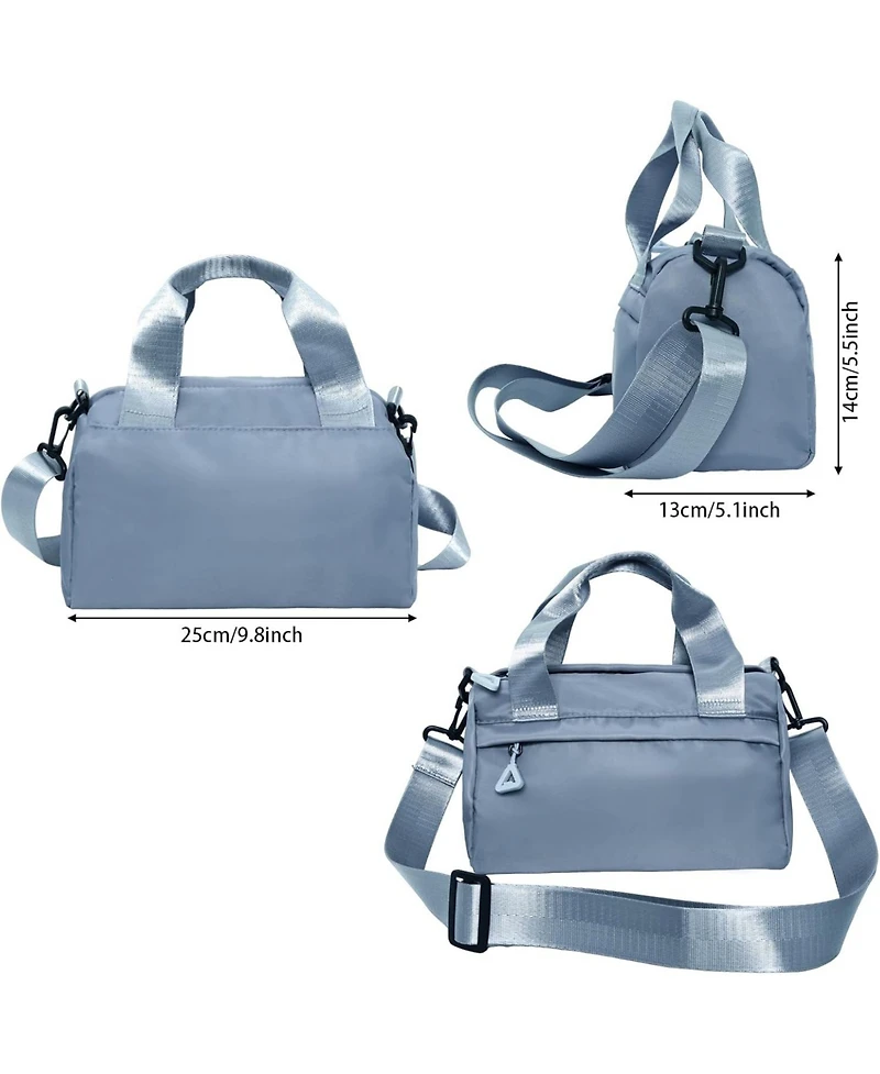 Mini Black Gym Bag Sport Bag Adjustable Small Duffle Bag Detachable Strap Gym Tote For Women Small Duffle Bag (Blue)