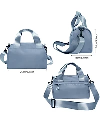 Mini Black Gym Bag Sport Bag Adjustable Small Duffle Bag Detachable Strap Gym Tote For Women Small Duffle Bag (Blue)