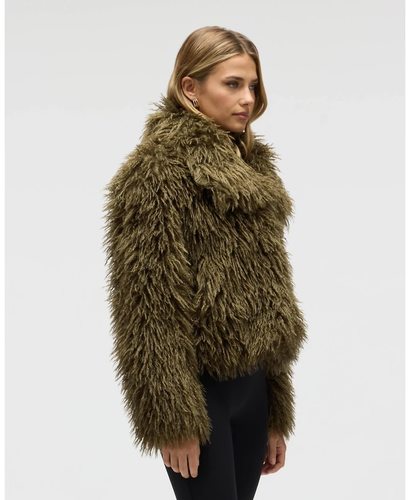 Nvlt Women's Long Hair Luxious Faux Fur Jacket