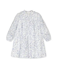 Hope & Henry Little and Big Girls' Organic Long Sleeve Ruffle Neck Smocked Yoke Dress