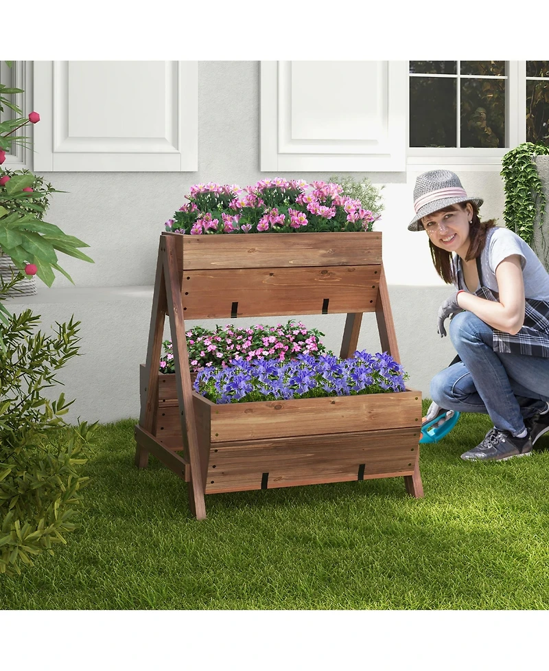 Gymax 21'' x 8'' x 8.5'' Vertical Raised Garden bed Planter Stand w/ 3 Planter Boxes