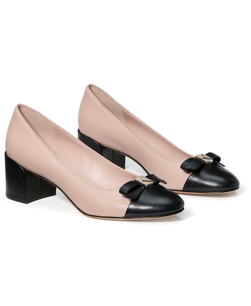 kate spade new york Women's Deco Bow Smooth Leather Ballet Pumps