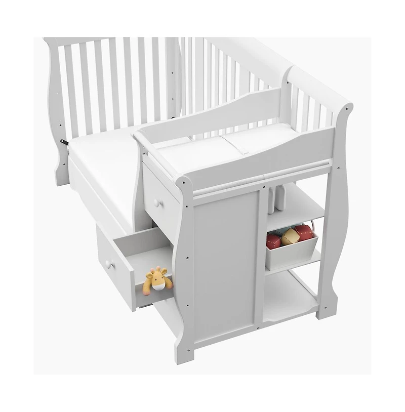 Storkcraft Portofino 4-in-1 Convertible Crib and Changer - White