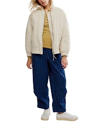 Free People Women's Jax Washed Bomber Long Sleeve Jacket
