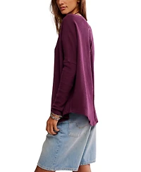 Free People Women's Latte Blues Thermal Long Sleeve Top