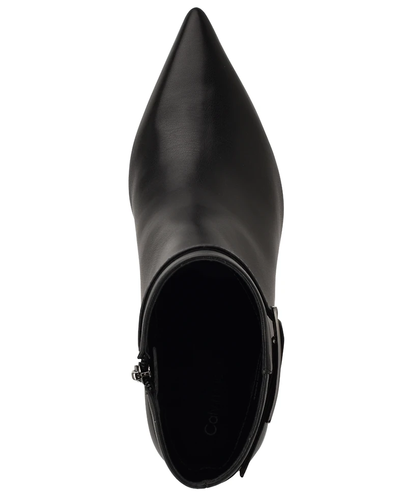 Calvin Klein Women's Alenna Buckle Strap Stiletto Booties
