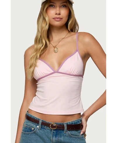 Edikted Womens Leona Contrast Tank Top