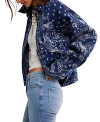 Free People Women's Bandana Jacquard Long-Sleeve Shirt