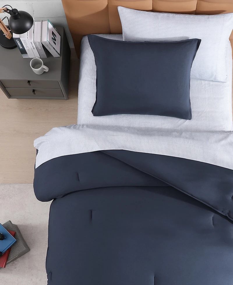 Tommy Hilfiger Solid Microfiber 7-Pc. Comforter Set, Full/Queen