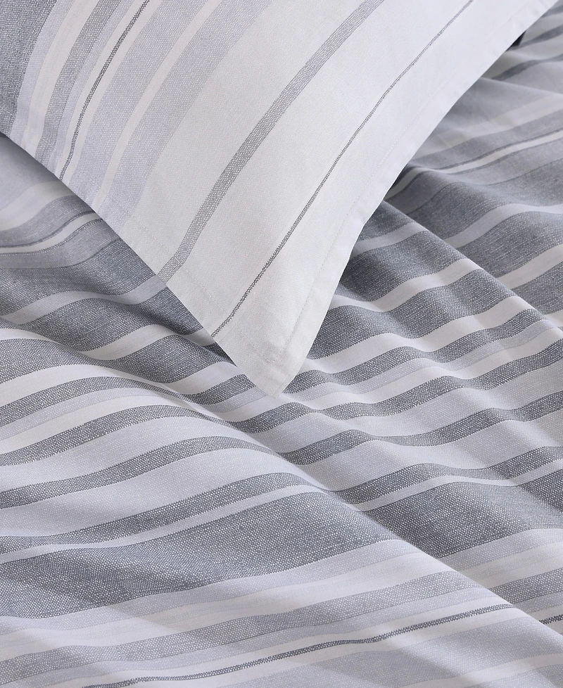 Tommy Hilfiger Bold Stripe Textured Cotton 2-Pc. Duvet Cover Set, Twin