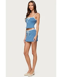 Edikted Womens Pheobe Contrast Knit Tank Top