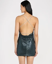 Morgan & Company Juniors' Rhinestone Cord Strappy Dress
