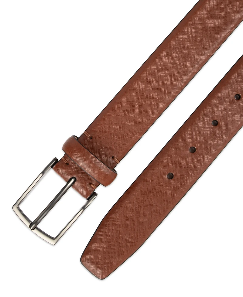 Alfani Men's Modern Feather Edge Saffiano Dress Belt, Macy's Exclusive