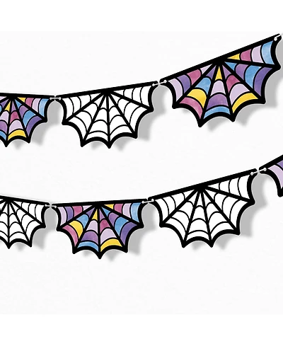 Big Dot of Happiness Goth Girl Garland Banner, 15 Feet of Cord, 15 Paper Stained Glass Window Shapes