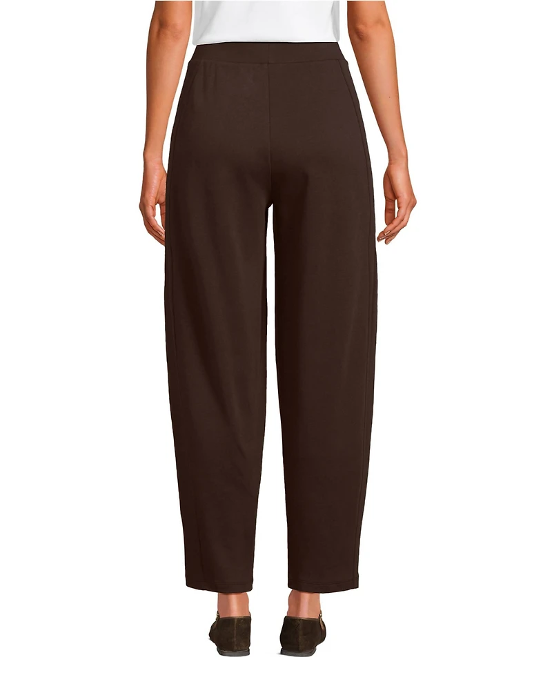 Lands' End Women's Sport Knit High Rise Barrel Ankle Pants