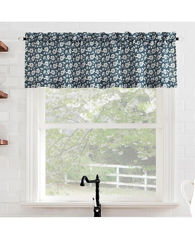 Marist Floral Semi-Sheer Rod Pocket Kitchen Curtain Valance