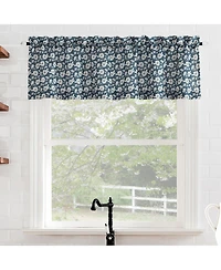 Marist Floral Semi-Sheer Rod Pocket Kitchen Curtain Valance