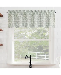 Marist Floral Semi-Sheer Rod Pocket Kitchen Curtain Valance