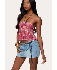 Edikted Women's Solana Floral Cut Out Halter Top