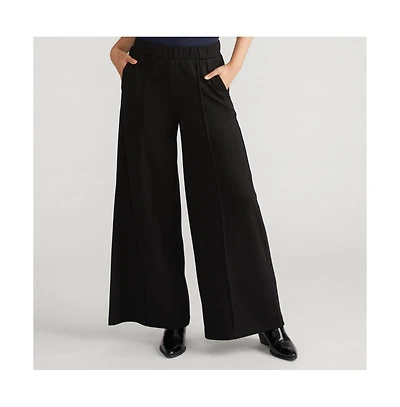 Universal Standard Womens Plus Pam Pintuck Wide Leg Ponte Pants