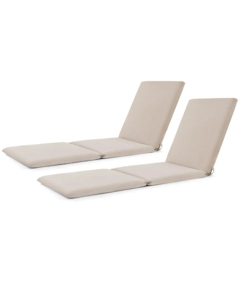 Gymax 2PCS Patio Lounge Chair Recliner Chair w/ 3-Position Adjustable Backrest & Cushion