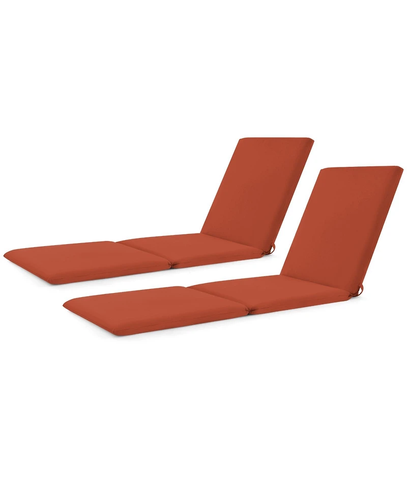 Gymax 2PCS Patio Lounge Chair Recliner Chair w/ 3-Position Adjustable Backrest & Cushion