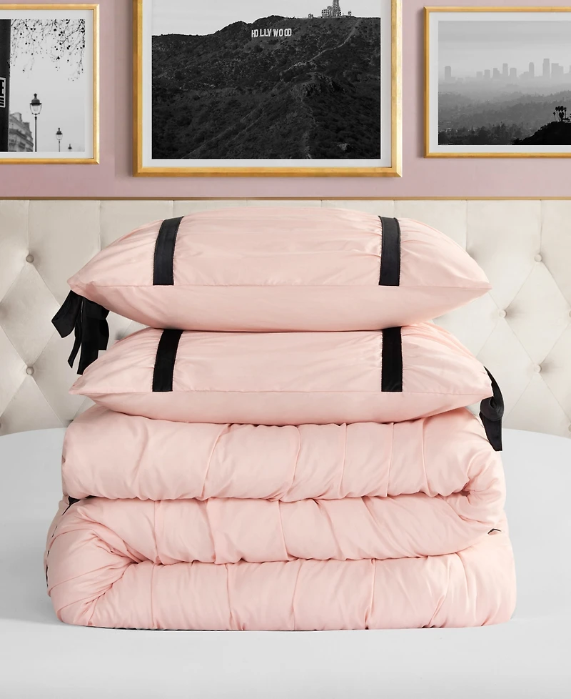 Juicy Couture Amelie Velvet Bows Ruched 3-Pc. Comforter Set