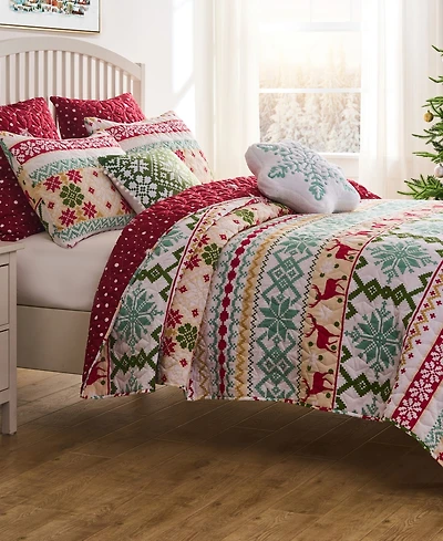 Greenland Home Fashions Fair Isle Snow 2-Pc. Quilt Set, Twin
