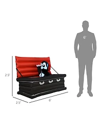 Homcom Inflatable Halloween Vampire Coffin Yard Decoration Waterproof Light Up