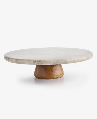 Oake Marble Wood-Base Cake Stand, Macy's Exclusive