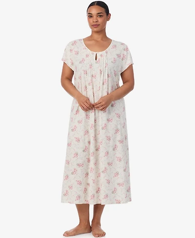 Lauren Ralph Plus Flutter Sleeves Ballet Nightgown