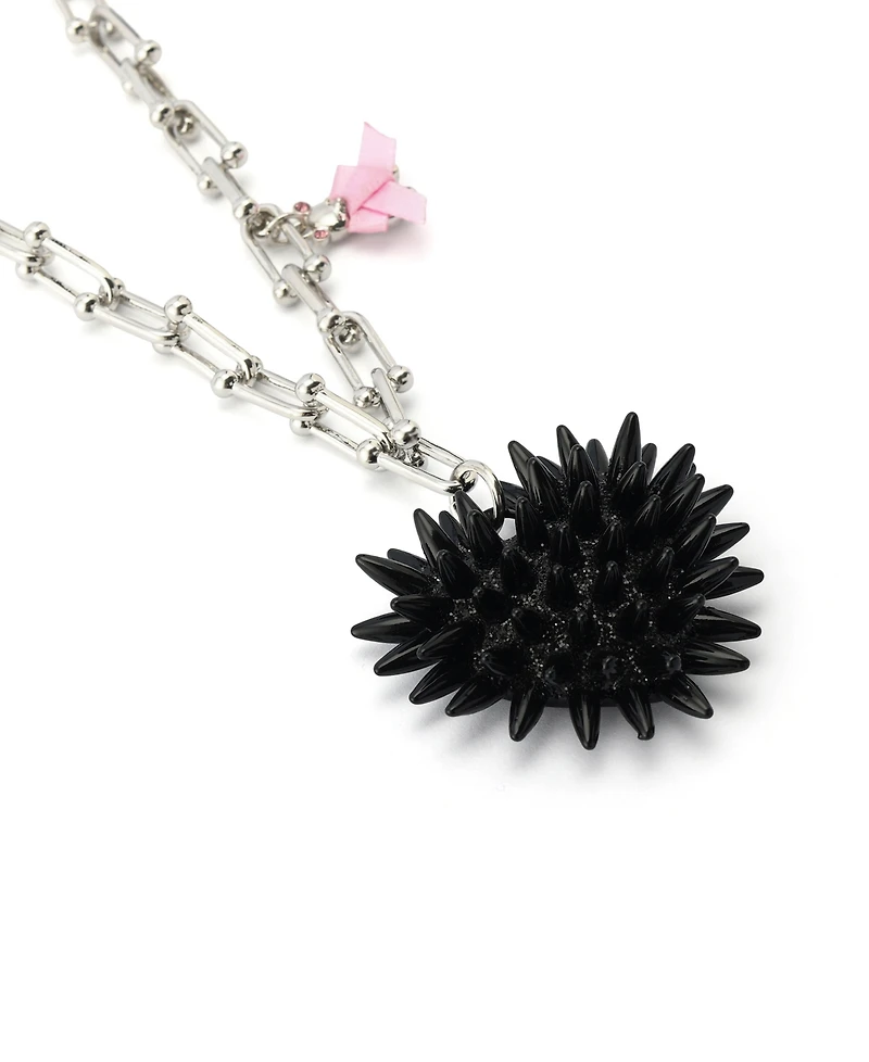 Betsey Johnson Faux Stone Spiky Heart Pendant Necklace