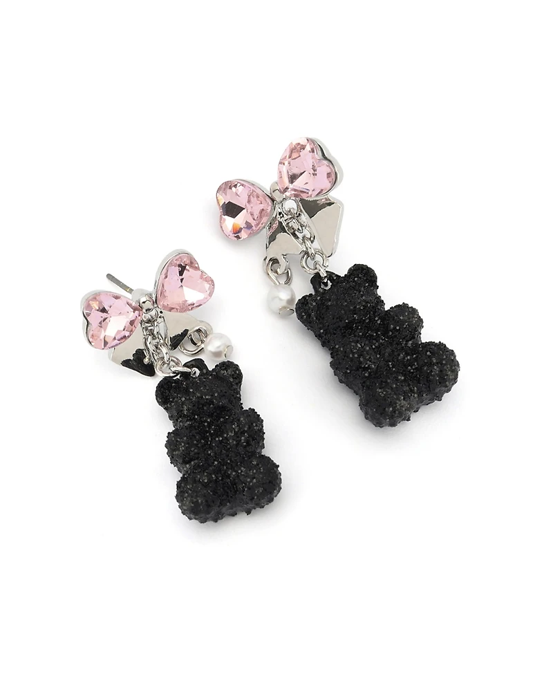 Betsey Johnson Faux Stone Teddy Bear Drop Earrings