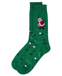MeMoi Men's Golfer Santa Holiday Crew Socks