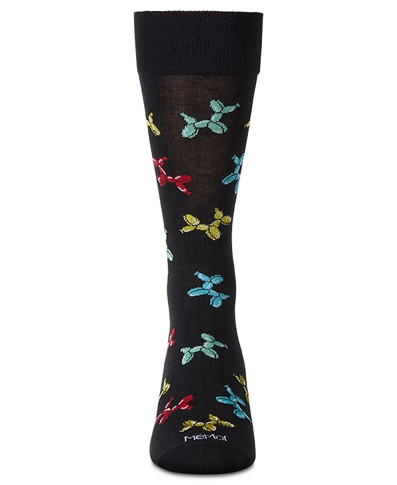 MeMoi Men's Balloon Animals Crew Socks