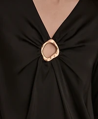 Donna Karan New York Women's V-Neck Embellished Top