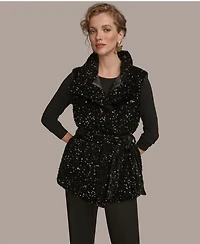 Donna Karan New York Women's Tie Waist Sequin Vest