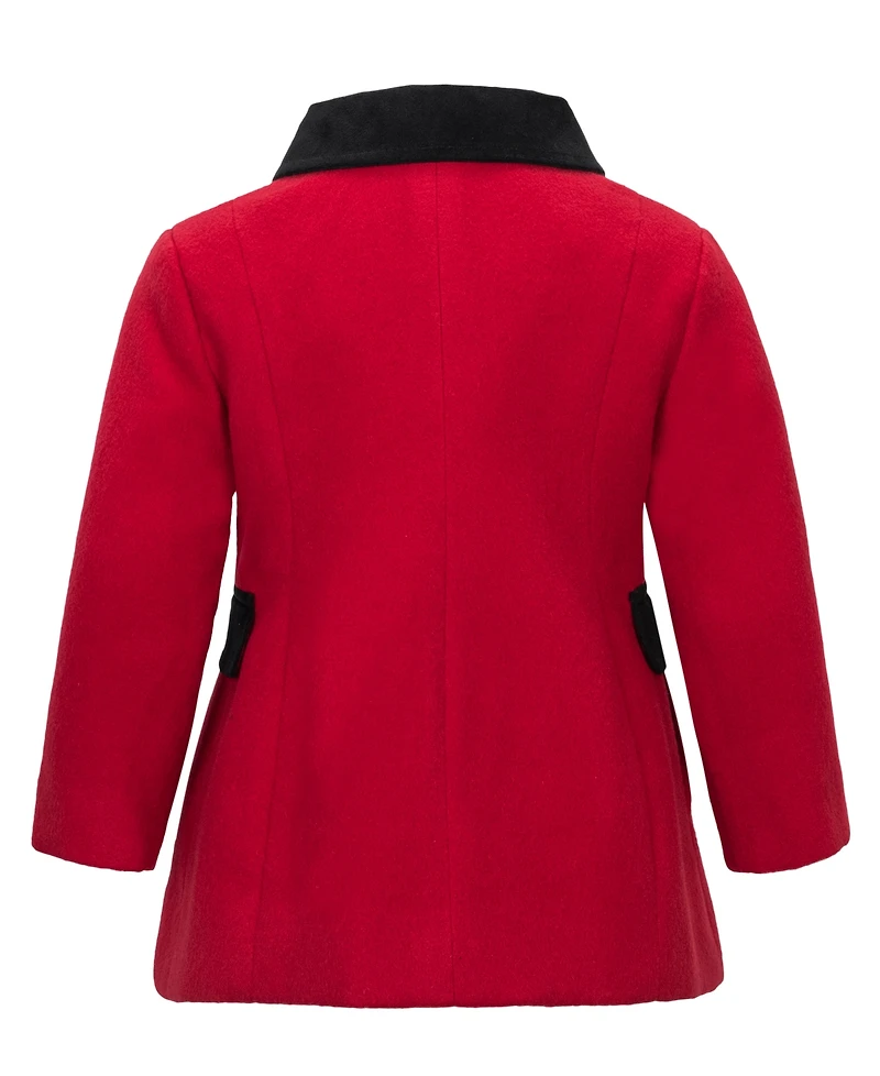 S Rothschild & Co Baby Girls Scallop Edge Velvet Trim Jacket