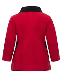 S Rothschild & Co Baby Girls Scallop Edge Velvet Trim Jacket