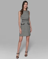 Karl Lagerfeld Paris Women's Textured Jacquard A-Line Dress